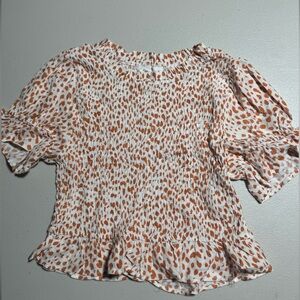 Juniors Urban Romantics Stretchy Top, Burnt Orange Cheetah Print, Size M